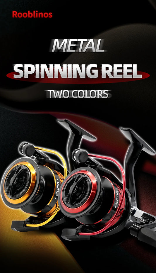 ROOBLINOS RYG-Z Spinning Reel Fishing Reel 5.2:1 Gear Ratio Saltwater Freshwater Carp Fishing Tackle Smooth Drag System