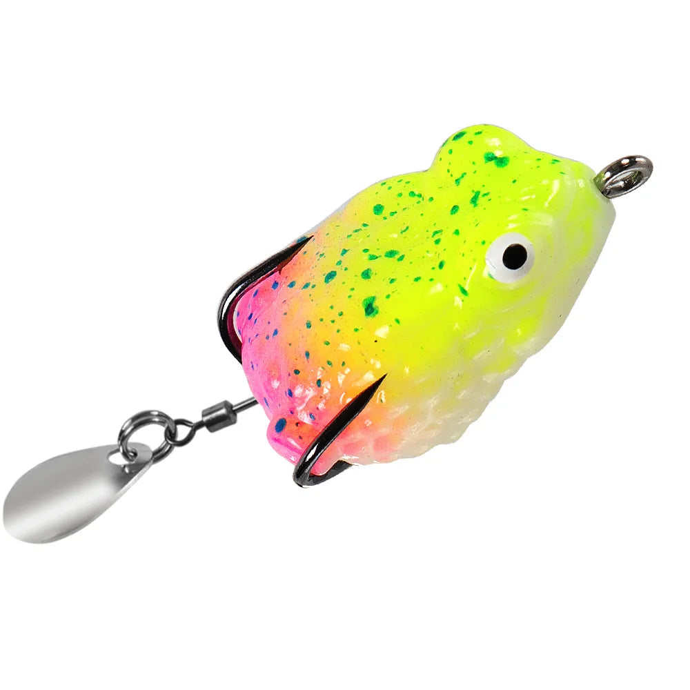 2.5cm/3g Mini Thunder Frog Soft Fishing Lures Artificial Bait Fishing Wobbler Silicone Baits with Metal Glitter Frog Lure Trout