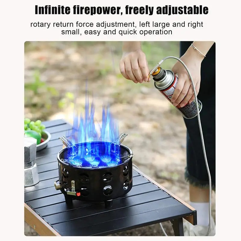 19800W Camping Gas Burner 7-Core Strong Fire Power Portable Cassette Stove Electronic ignition Outdoor Hiking Picnic Supplies