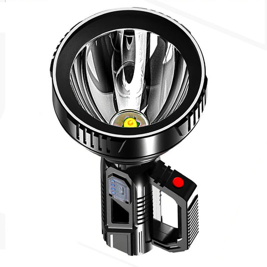 LED Handheld Spotlight 3 Modes Flashlight Outdoor Lighting USB Rechargeable Life Waterproof for Hiking Fishing Emergency