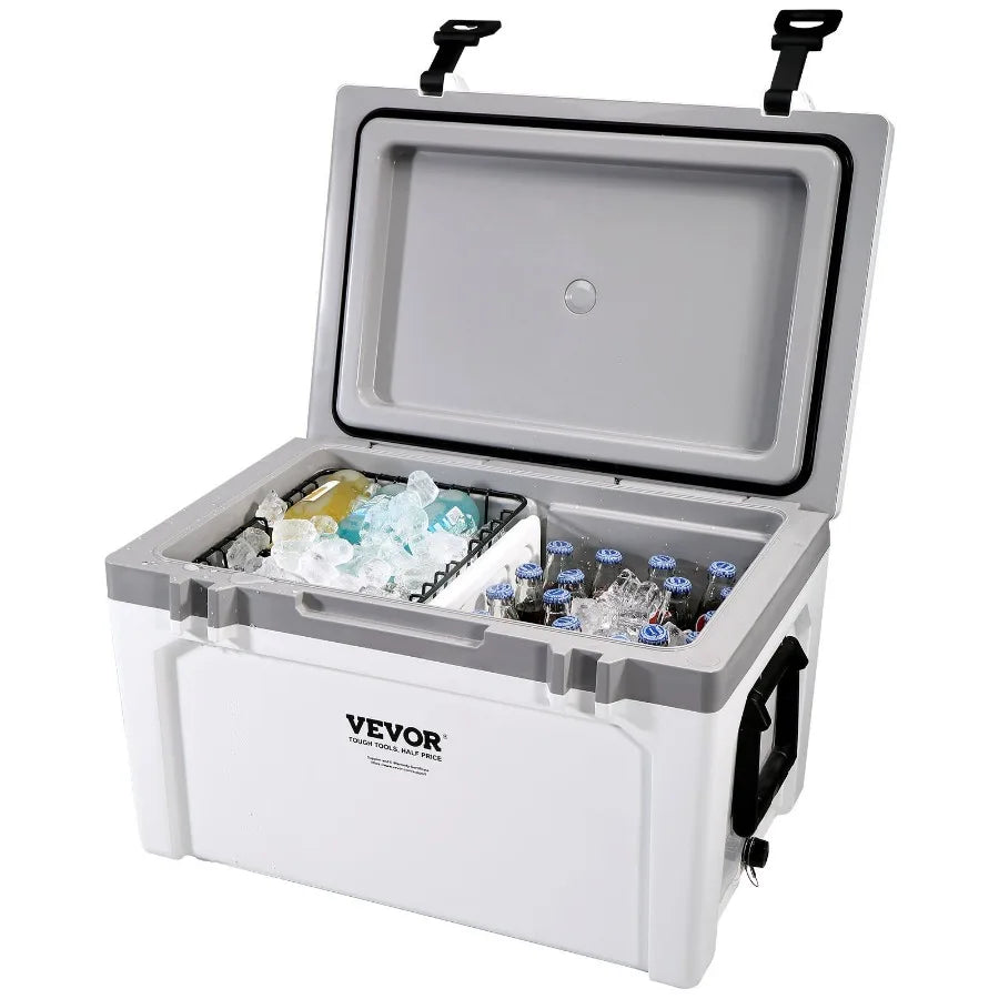 Insulated Portable Cooler 52 qt Holds 50 Cans Ice Retention Hard Cooler with Heavy Duty Handle Ice Chest Lunch Box for Camping