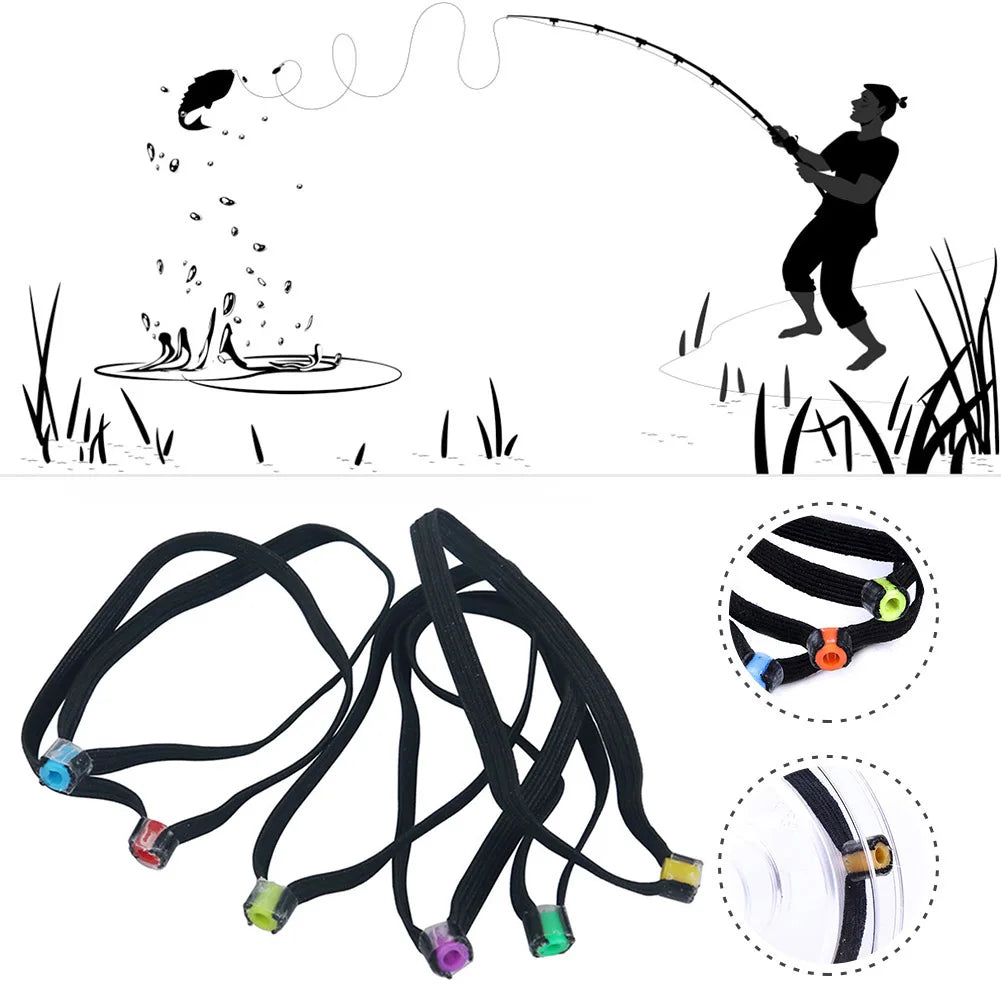 6pcs Fly Fishing Tippet Ring Nylon Fishing Tippet Spool Ring Elastic Leading Rope Replacement Tackle Tool Fishing Accessories