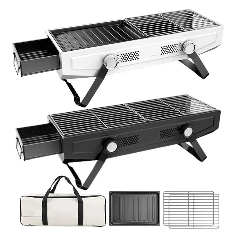 Folding Camping BBQ Grill Charcoal Barbecue Grills Portable Wood Stove Picnic Wood Burning Charcoal Grill Burner For Camping