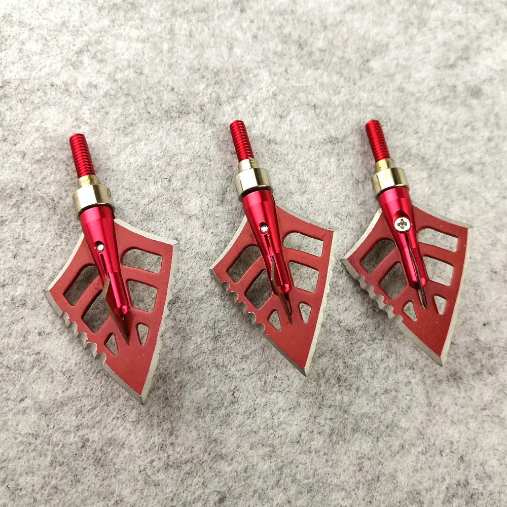 12X Archery Arrowheads 125grain Blade Broadheads Screws Arrow Tips for Outdoor Hunting Target Shooting Practice Accessories