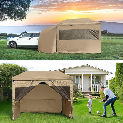 5pcs Sidewalls for 10X10 Commercial Instant Canopy Tent Converts Canopy into Tent for Camping with Removable SUV Tailgate - Kha