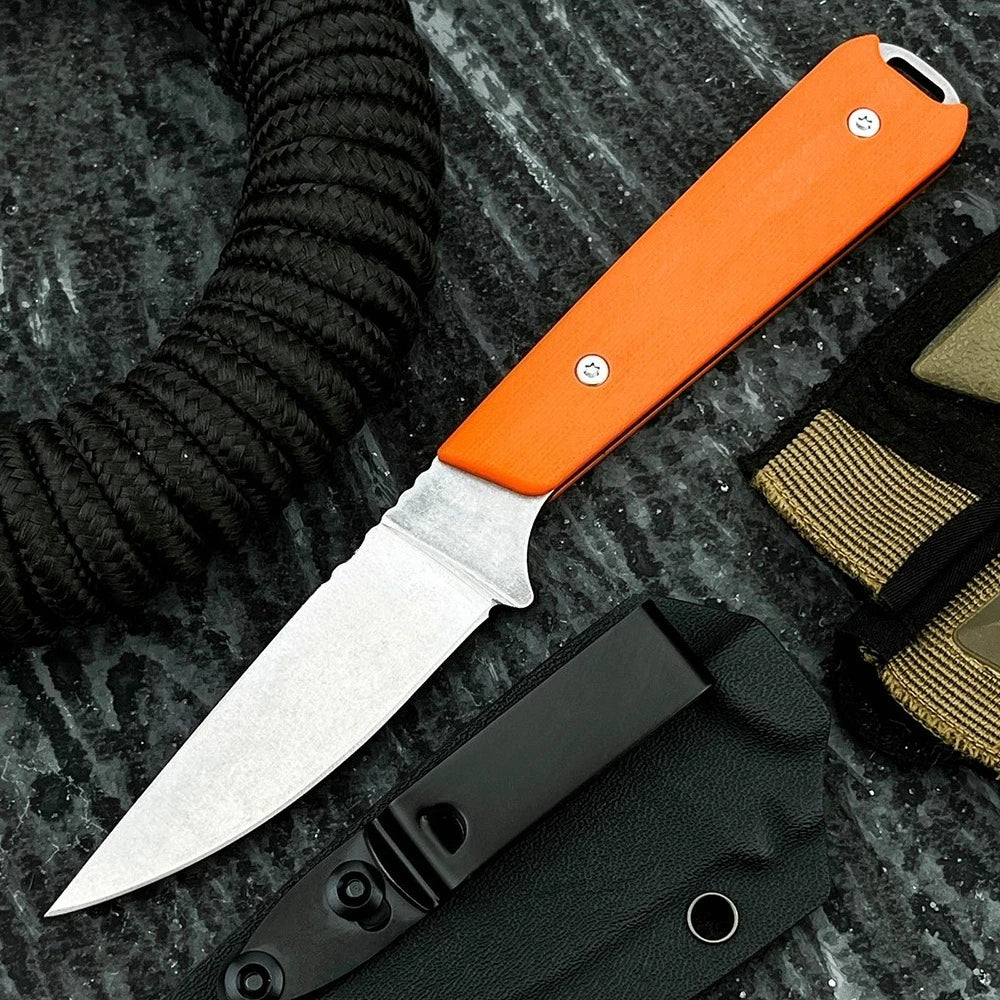 Rescue MEATEATER Camping Knife Bushcraft Hiking Fishing Outdoor Multifunctional Utility G10 Handle Fixed Blade EDC Cutting Tools