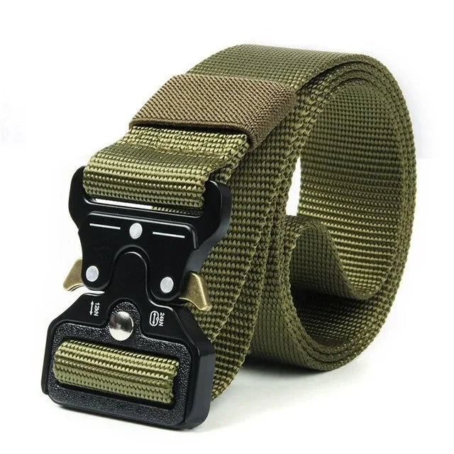 Activity Nylon Oxford Cloth Tactical Belt, Men's Wide Waist Belt for Hiking Work, Outdoor Camouflage Mountaineering Gear