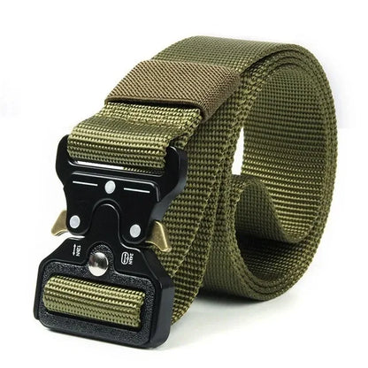 Activity Nylon Oxford Cloth Tactical Belt, Men's Wide Waist Belt for Hiking Work, Outdoor Camouflage Mountaineering Gear