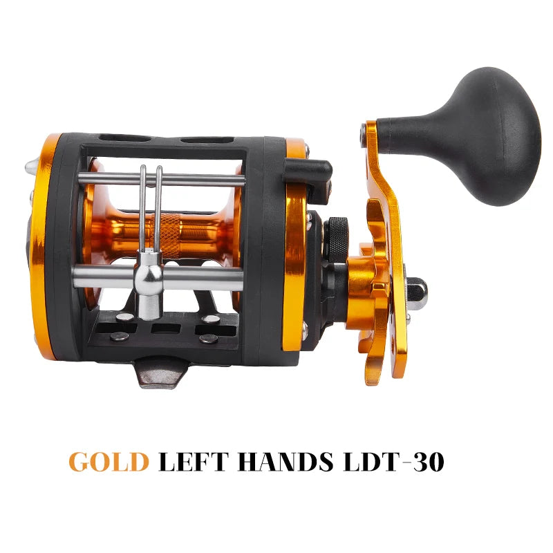 BILLINGS Trolling Drum Fishing Reel 33LB Max Drag 3.8:1 Gear Ratio Smooth Freshwater & Saltwater Universal Bait Caster Fishing Reels for Sea Bass Catfish  Grouper Trout