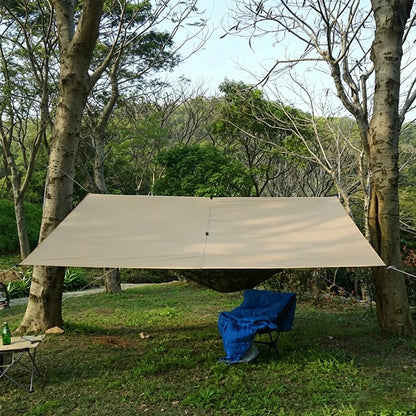 19 Hang Point Tarp Waterpoof Survival Bushcraft Sun Shelter Beach Shade Tent Outdoor Canopy Backpacking Tourist Awning 3x4m