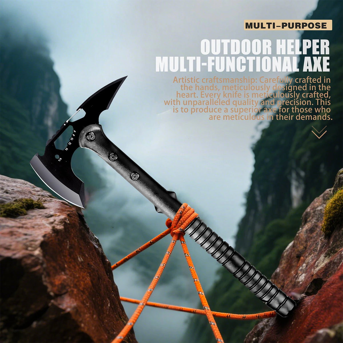 Multifunctional Outdoor Camping Hand Hatchet Two Styles Portable Wood Cutting Tool with Storage Sheath Backpacking Hiking Household Log Splitting Utility Tool Gift for Outdoor Enthusiasts