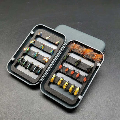 2Box Bundle(Total 54Pcs Flies) Fly Fishing Flies Nymph Lure&Artificial Bait Set Fishing for Trout/Bass/Perch/Salmon