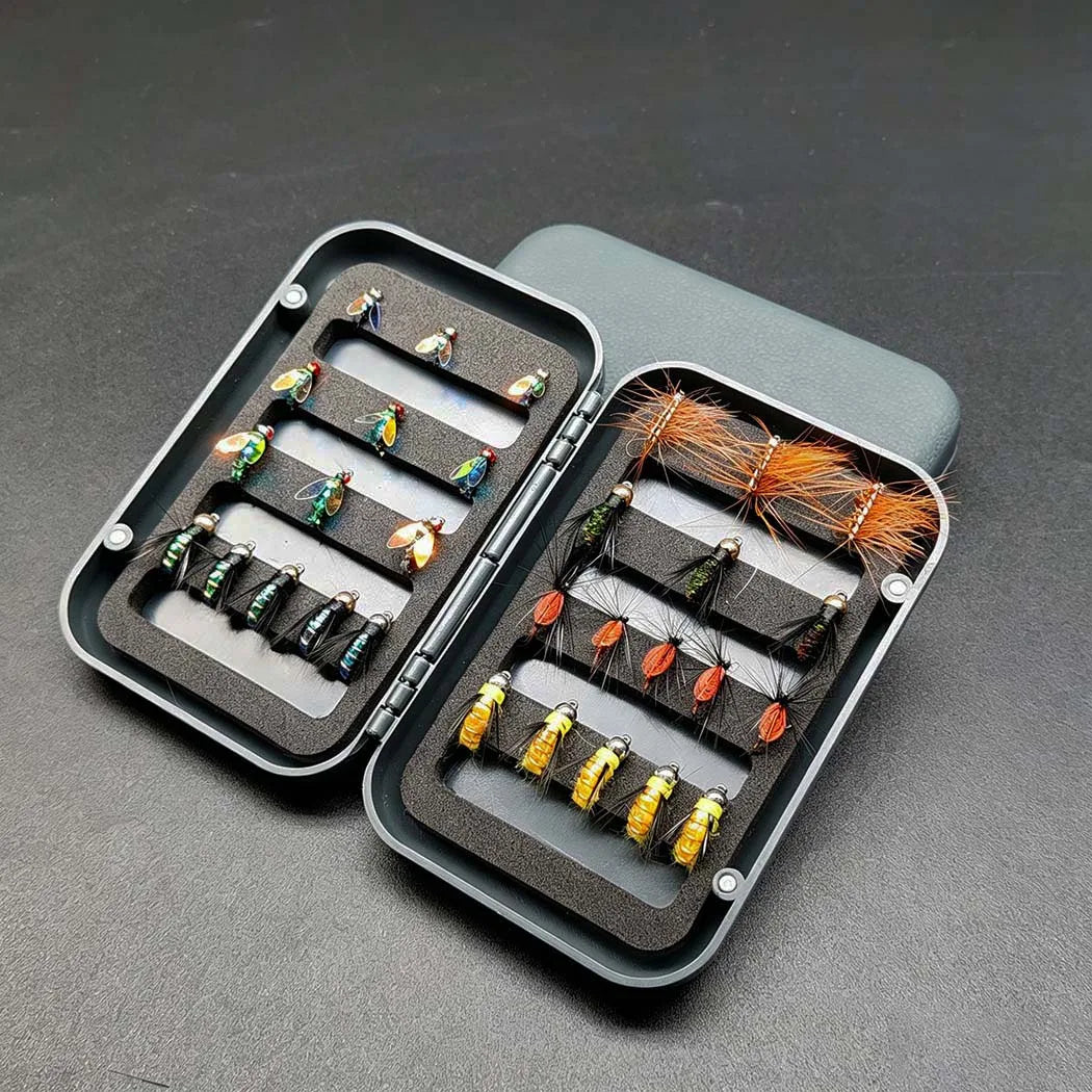 2Box Bundle(Total 54Pcs Flies) Fly Fishing Flies Nymph Lure&Artificial Bait Set Fishing for Trout/Bass/Perch/Salmon