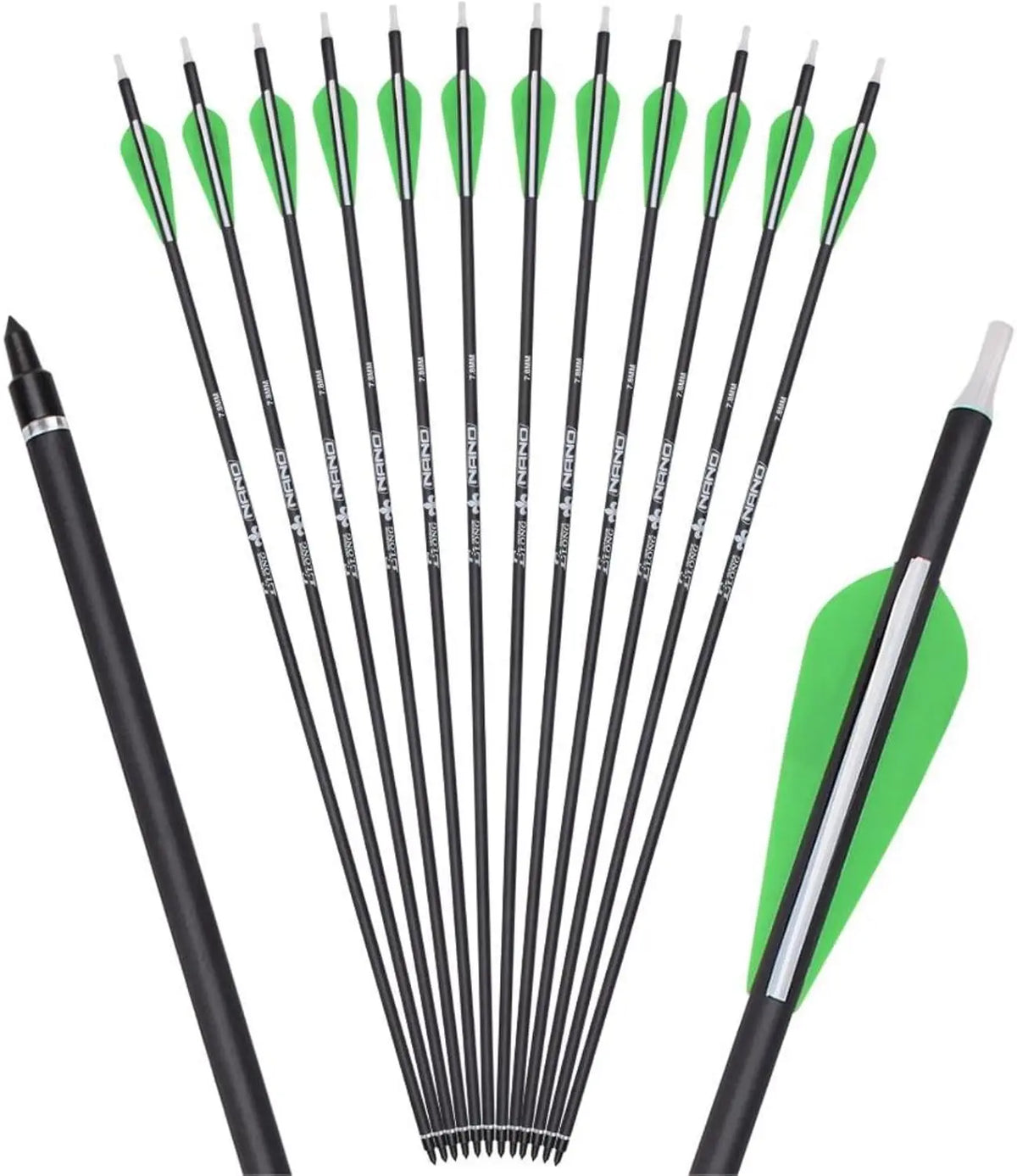 YLS Carbon Archery Arrows Practice Arrows Detachable Arrowhead and Nock 4 inch Streamlined TPU Feathers Perfect
