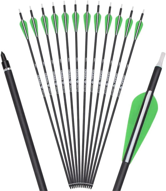 YLS Carbon Archery Arrows Practice Arrows Detachable Arrowhead and Nock 4 inch Streamlined TPU Feathers Perfect