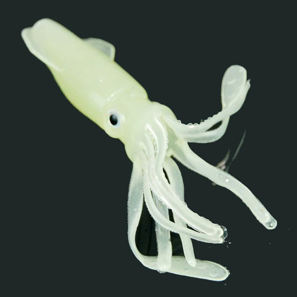 5Pcs 4.3 inch Glow Luminous Soft Squid Skirts Fishing Lure Baits