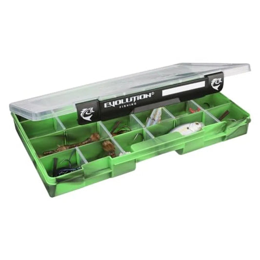 Evolution Outdoor 3700 Drift Series QuikLatch Fishing Tackle Tray Multi Color 4 Pack Green Blue Red Seafoam Colored Tackle Box