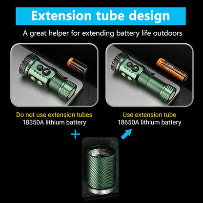 YEMAO F337X Powerful Led Flashlight 7 XTE Leds 3000 Lumens 200 Meters 18650 Battery Multi-color Auxiliary Lights EDC Torches