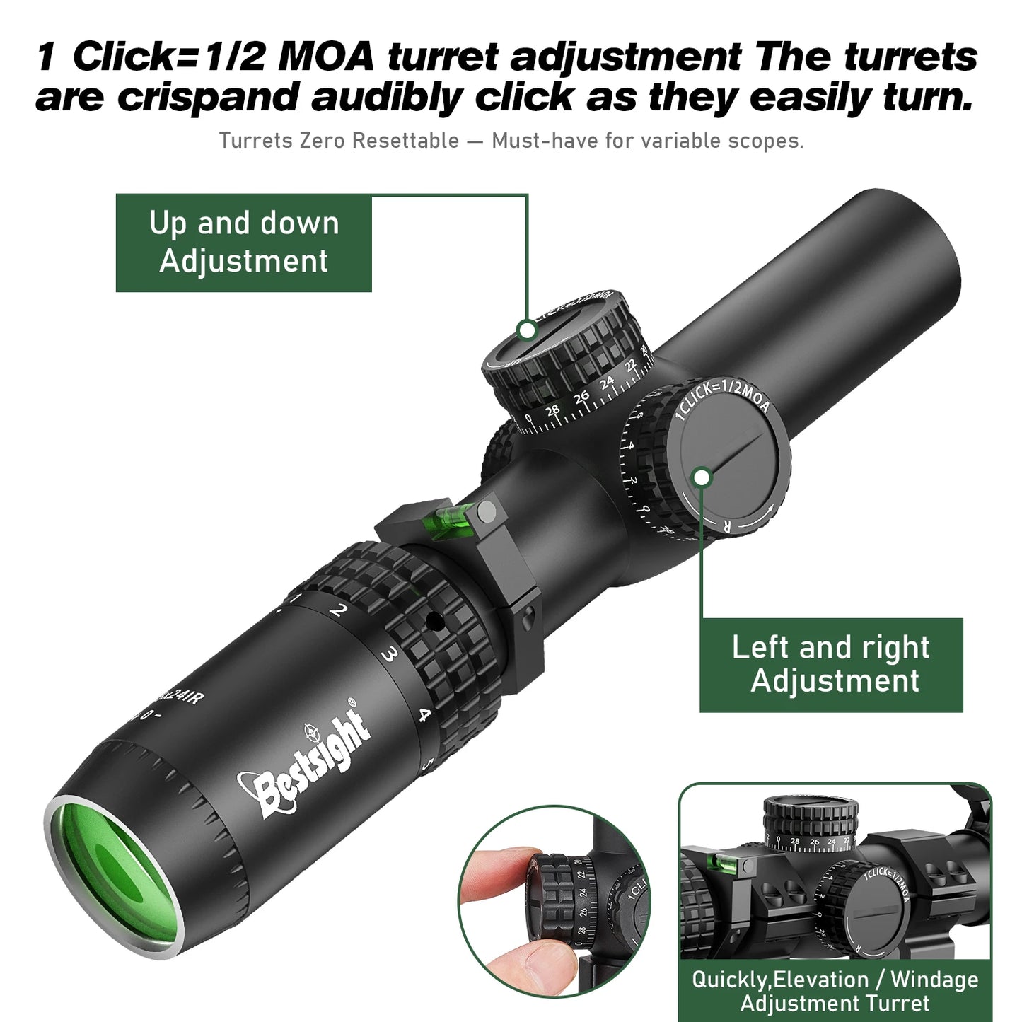 1-5x24 SFP LPVO Hunting Scope Tactical Optics Scope Hunting Sight Number Reticle Hunting