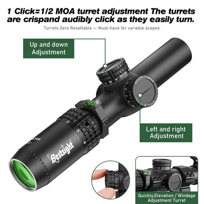 1-5x24 SFP LPVO Hunting Scope Tactical Optics Scope Hunting Sight Number Reticle Hunting