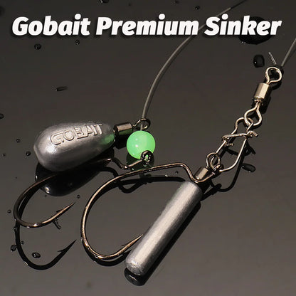 GOBAIT Fishing Sinker 3.5g 5g 7g 10g Weight 10PCS Slender Quick Rod Plumb Pendant Gear Swivel Metal Jig Pesca Tackle Cast Tool
