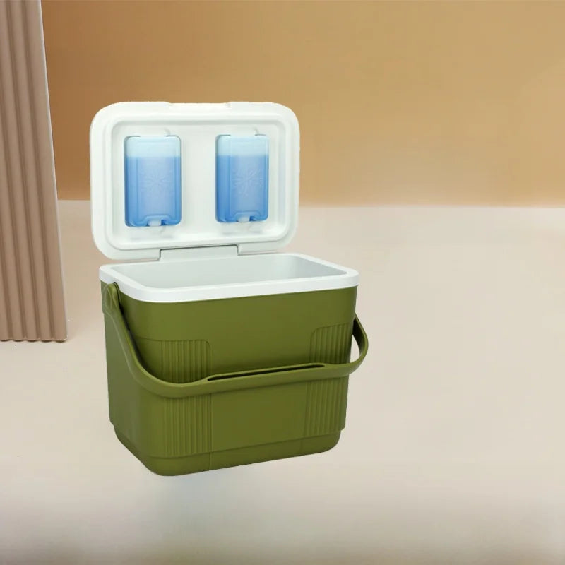 Portable PU Thermal Insulation Box Refrigerator 24L with Pull Rod for Outdoor Camping Fishing Stall Selling Wheel Mobile Ice Box
