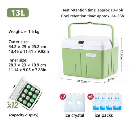 BISINNA Portable Ice Box Large Capacity Outdoor Travel Car Fridge with Temperature Display Camping Fishing Beach Cooler Box