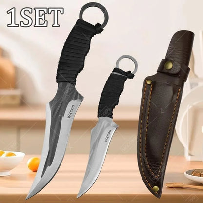 1SET Cooking Utensil Set Multifunction Stainless Steel Sharp Chef Boning Knife Nonstick Ergonomic Handle Gifts for Men