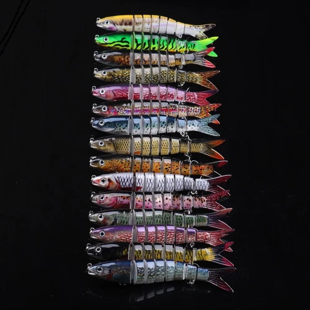 15pcs Jointed Fishing Lures Swimbait Hard Bait Artificial Bait 13cm 19g