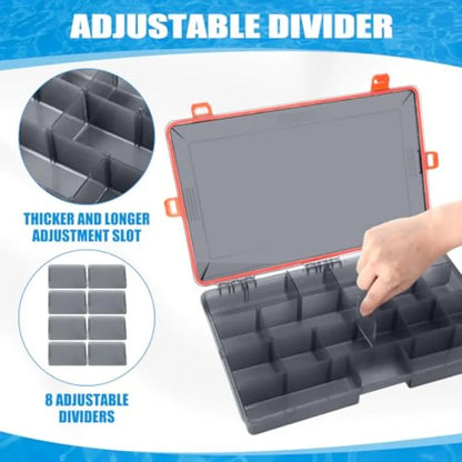 6 Pack Fishing Tackle Boxes Waterproof 3600 and 3700 Tackle Trays with Removable Dividers Plastic Lures Terminal Storage Organi