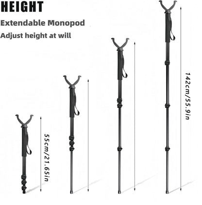 Monopod Shooting Stick and Gun Rest - Versatile Hunting Accessories with Adjustable Height Tactical Gun Portable Tripod Stand