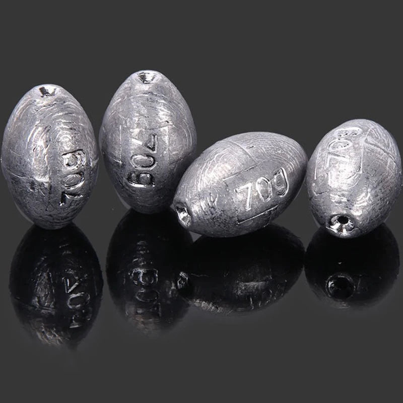 5pcs 2g-30g Fishing Weight Sinker Fishing Olive Shape Rig Sinkers Fishing Weights Split Shot Sink Fishing Tackle Tool Accessory
