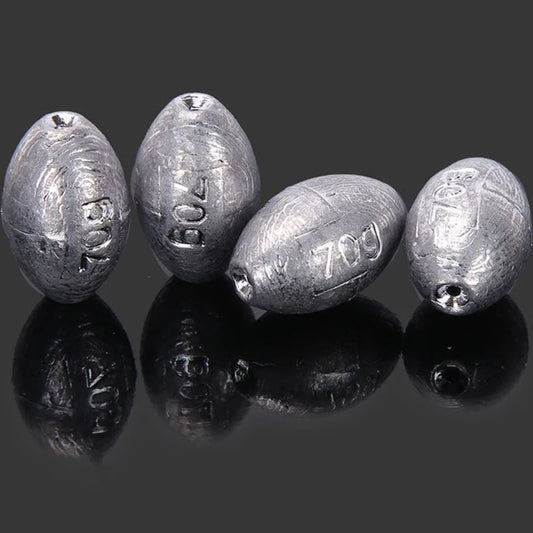 5pcs 2g-30g Fishing Weight Sinker Fishing Olive Shape Rig Sinkers Fishing Weights Split Shot Sink Fishing Tackle Tool Accessory