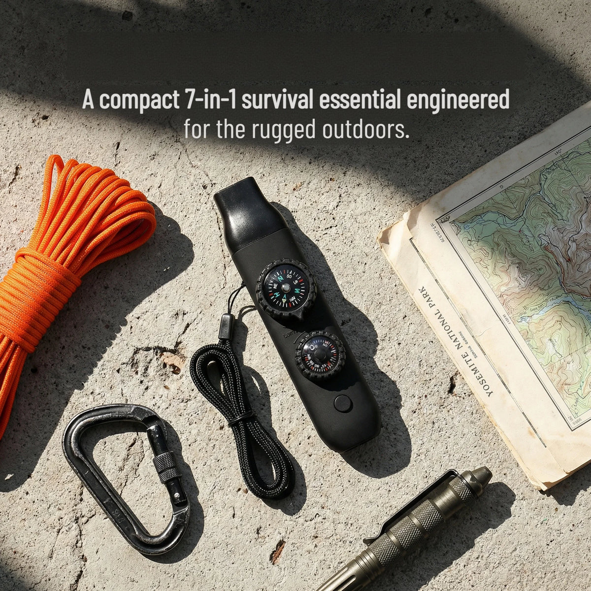 Emergency Survival Safety Whistle，Whistle for Kids with Lanyard,Compass,Thermometer,Ideal for Kayaking, Boating, Hiking, Camping
