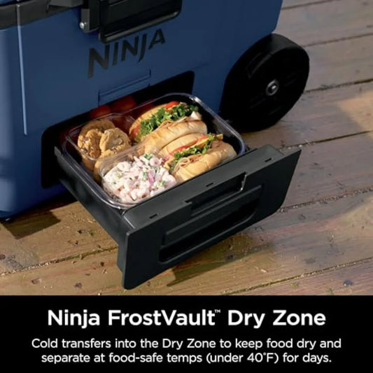 Cooler for the Beach, Camping, Picnics More: FrostVault 45QT Cooler with Wheels, Lakeshore Blue, Insulated with Temp Dry Storag