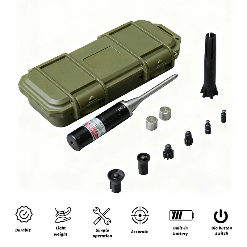 Green Red Laser Aiming Kit, For Rifle Pistol Universal Caliber - Equipped with 6 Paddle Switches and Flashing Mode Function