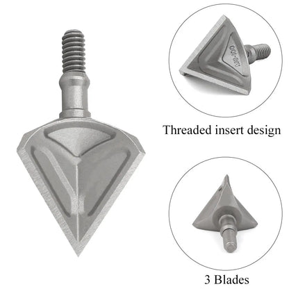 6pcs Archery Broadhead 100gr Screw-in Arrow Tips Target Arrowhead Durable Stainless Steel Outdoor Bow Hunting Shooting Accessory