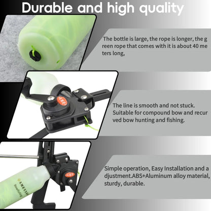 Archery Fishing Reel Rope Pot Fishing Tackle ABS Aluminum Alloy Pot 40m Fishing Line for Compound Bow Shooting Hunting Tool