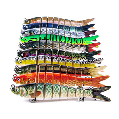 10pcs Multi-Section Swimbait Crankbaits Fishing Lures Set For Pike 11cm 10g