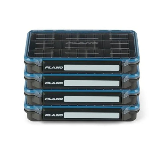 Tackle Box 3600 Waterproof 4-Pack Stow for Fishing Gear Storage in Black with Durable Plastic Construction and C