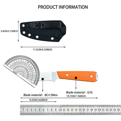 Rescue MEATEATER Camping Knife Bushcraft Hiking Fishing Outdoor Multifunctional Utility G10 Handle Fixed Blade EDC Cutting Tools