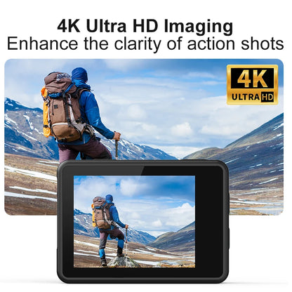 Action Camera Helmet Video Recording Cycling Skiing Ultra HD WiFi 4K/30fps 2.0-inch Sport Cameras 30m Underwater Waterproof New