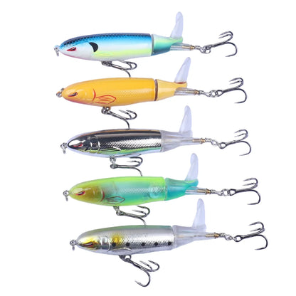 5pcs Popper Topwater Pencil Floating Bass Fishing Lures 10cm 13g