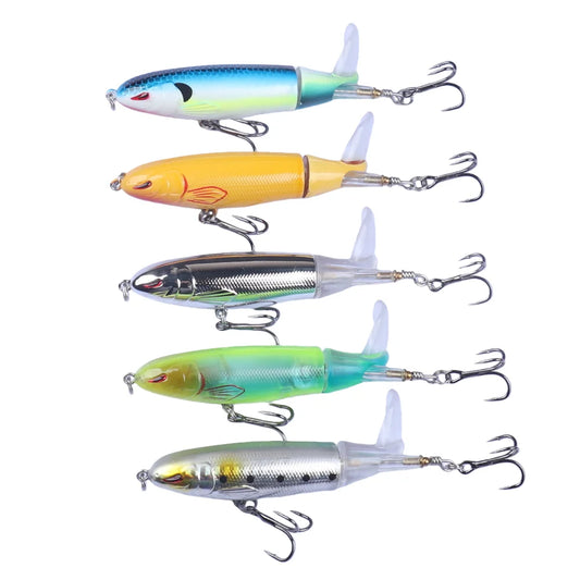 5pcs Popper Topwater Pencil Floating Bass Fishing Lures 10cm 13g
