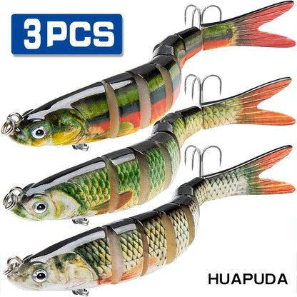 Fishing Lures 3 Pack Crank Baits for Slow Sinking Glide and Swim and Lifelike Bait for Saltwater and Freshwater Trout and Sea Ba