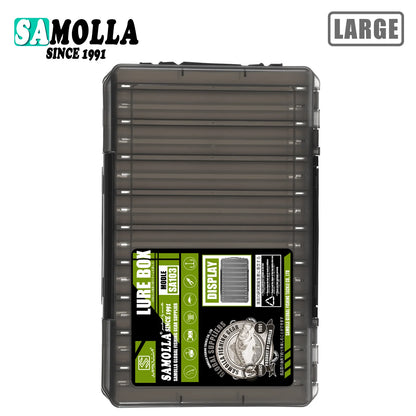 Double Sided Lure Baits Box Fishing Large Compartments Plastic Accessories Storage Tackle Container Case Adjustable Organizer
