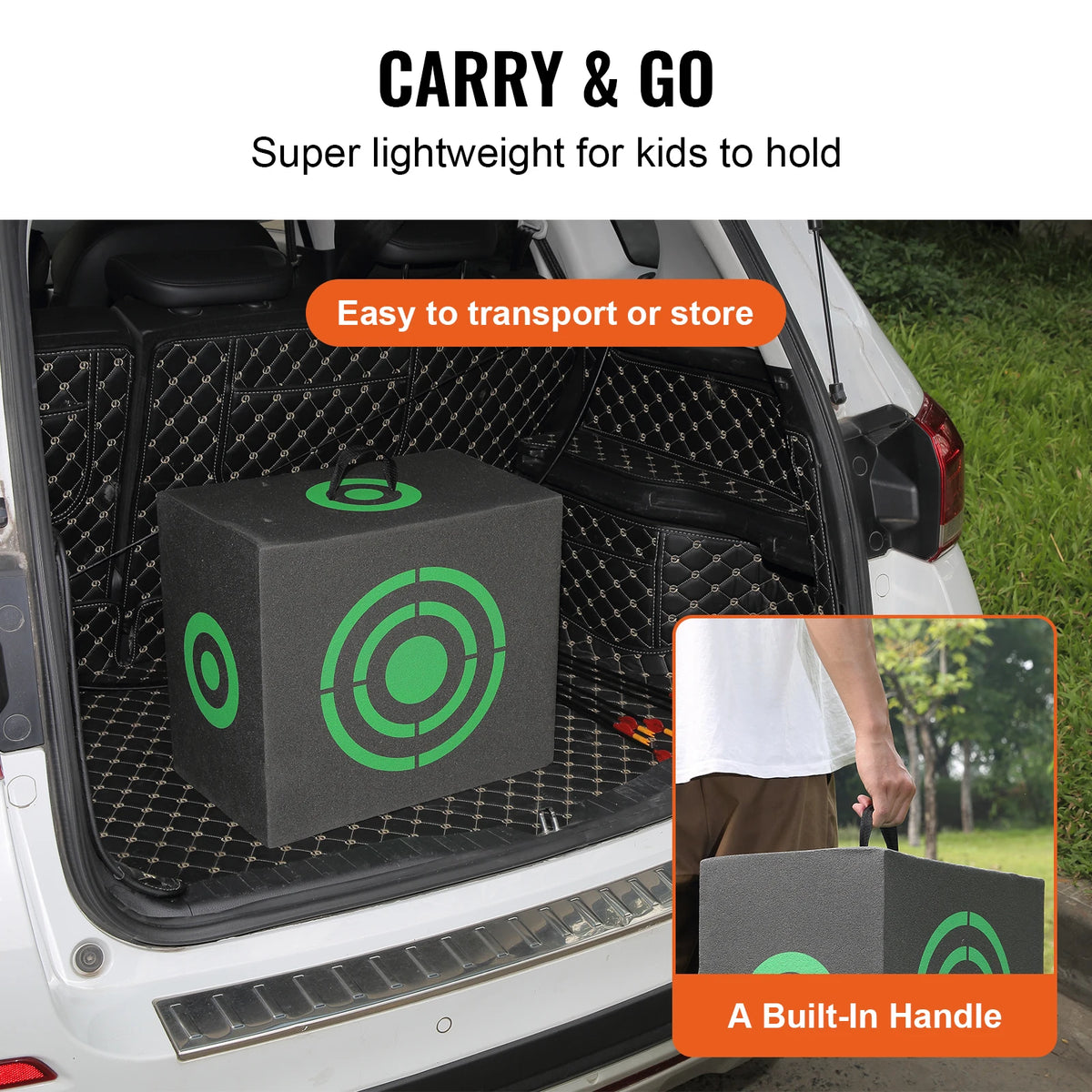 SucceBuy All-side Shotting  Outdoor Portable Archery Target with Carry Handle Easy Arrow Removal Visibility Easy to Transport