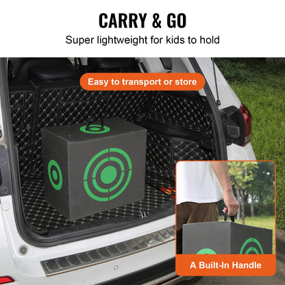 SucceBuy All-side Shotting  Outdoor Portable Archery Target with Carry Handle Easy Arrow Removal Visibility Easy to Transport
