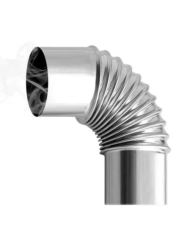 90 Degree Chimney Tube 2.36in Diameter Elbow Stainless Steel Wood Stove Chimney Exchange Flue Adapter Tube For Camping Tent Ou