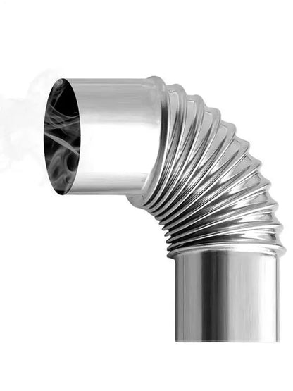90 Degree Chimney Tube 2.36in Diameter Elbow Stainless Steel Wood Stove Chimney Exchange Flue Adapter Tube For Camping Tent Ou